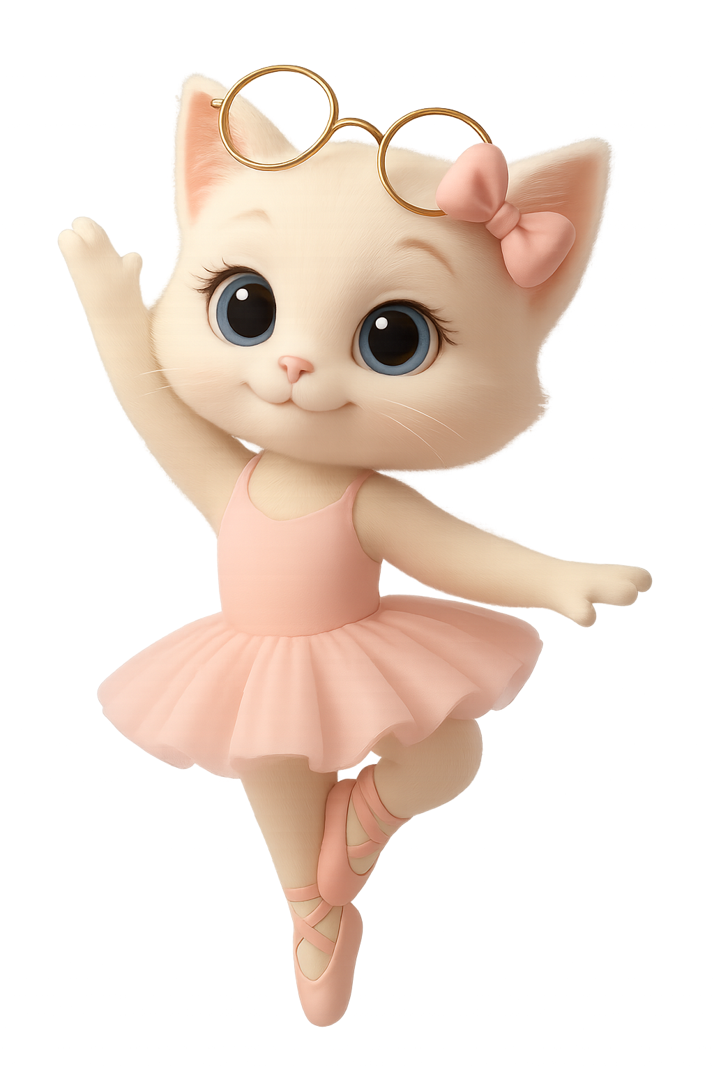 Dancer Cat in a peach ballet tutu