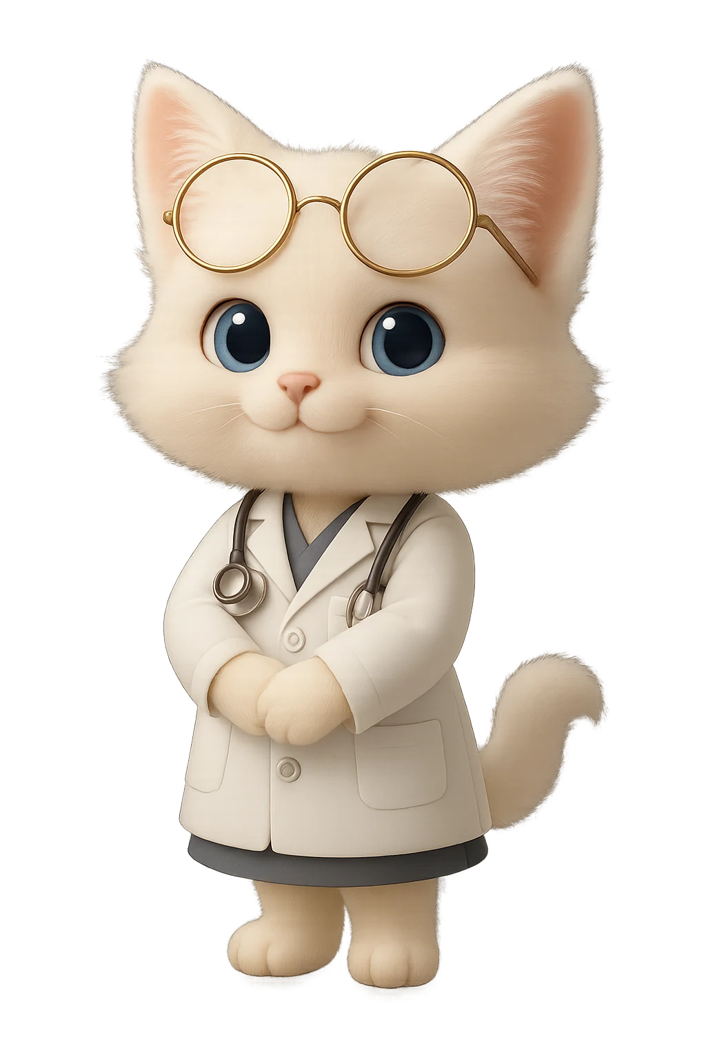 Doctor Cat ready to check an English sentence